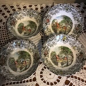 Vintage Johnson Bros. Friendly Village dinner bowls